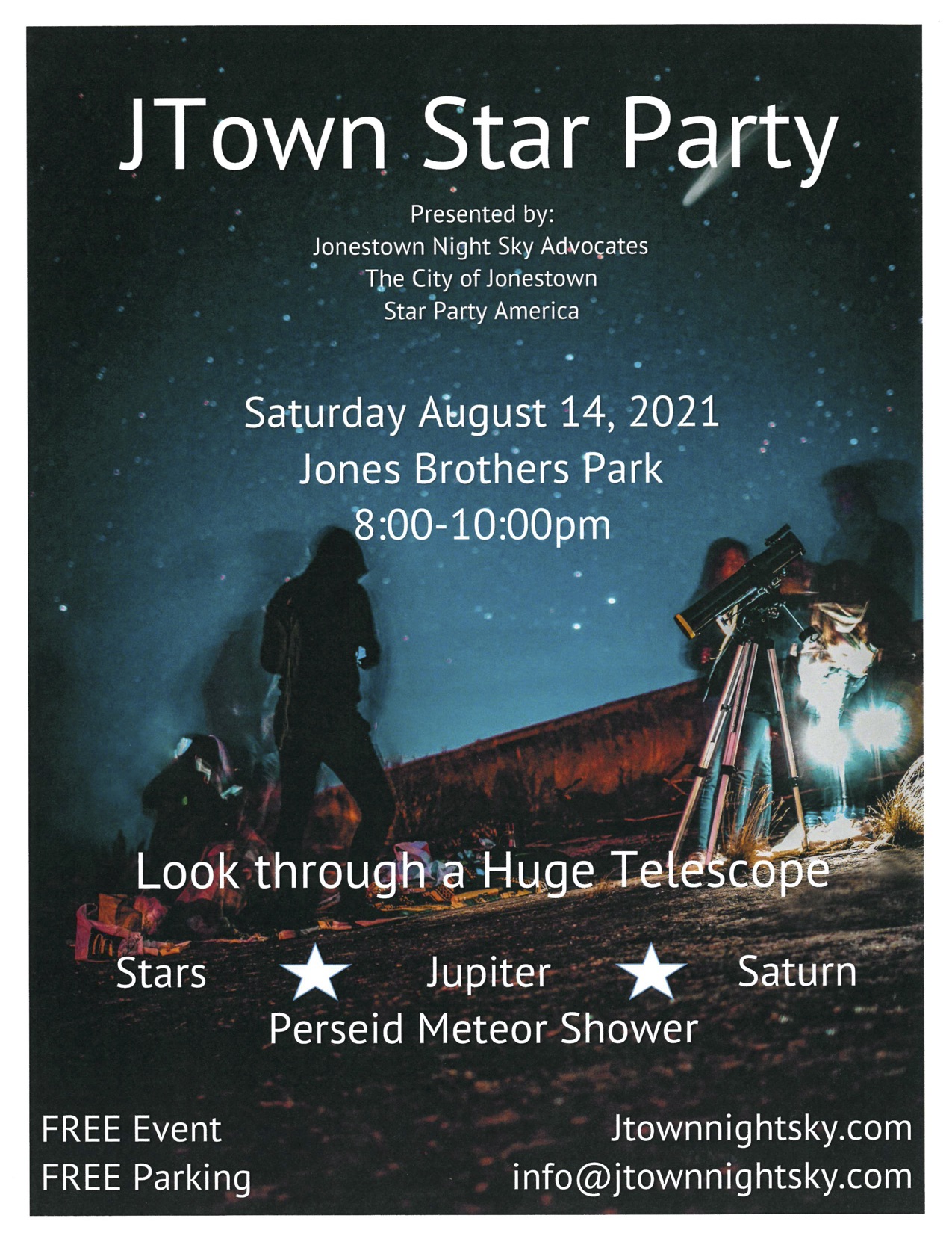 Free Star Party August 14 in Jonestown North Shore District